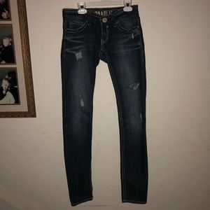 Slightly Ripped Blue Skinny Jeans